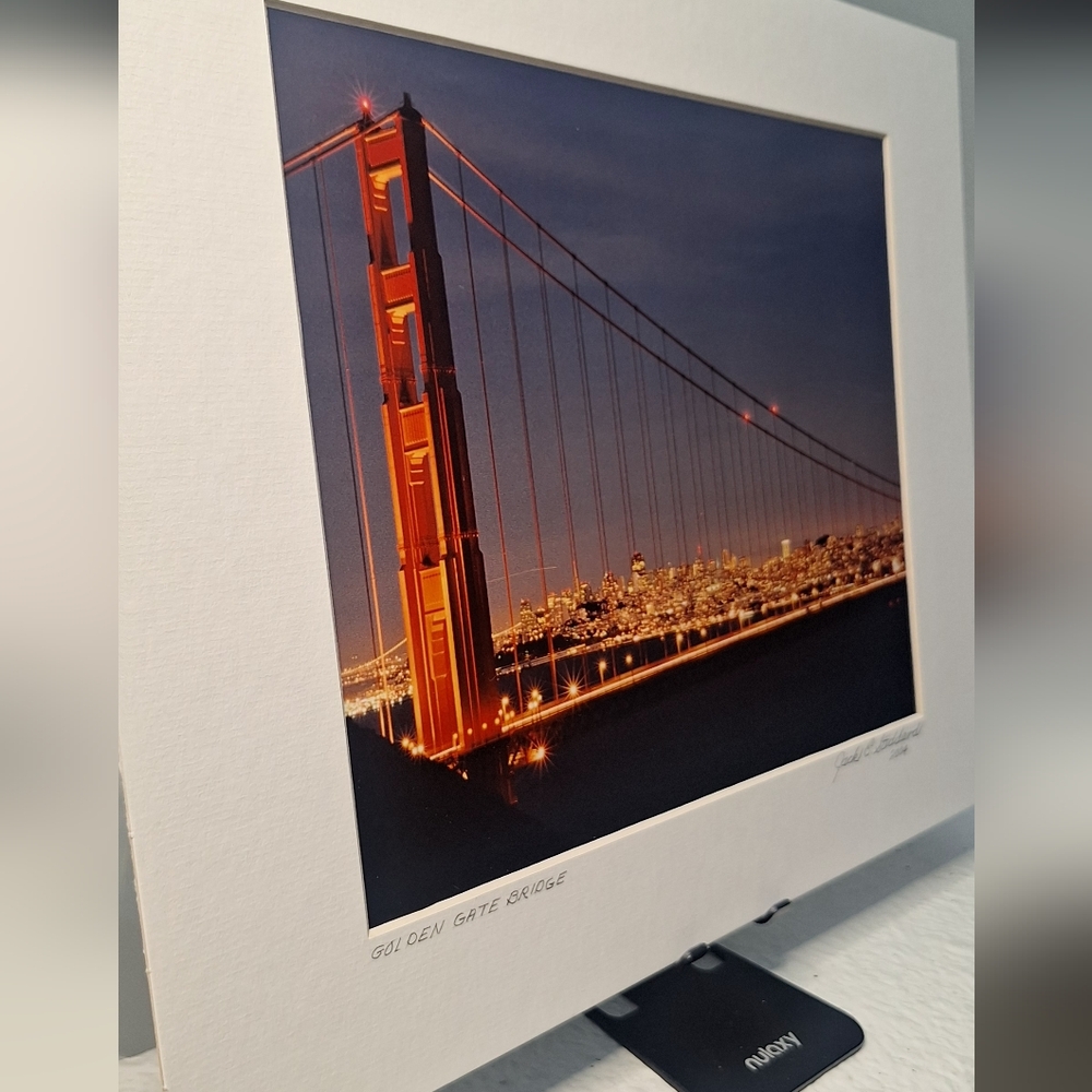 SF Golden Gate Bridge At Night  by Jack E. Stiddard  8x10 Photo/11x14 Mat